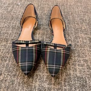 J Crew Tartan plaid d'orsat flat with bow detail Size 7